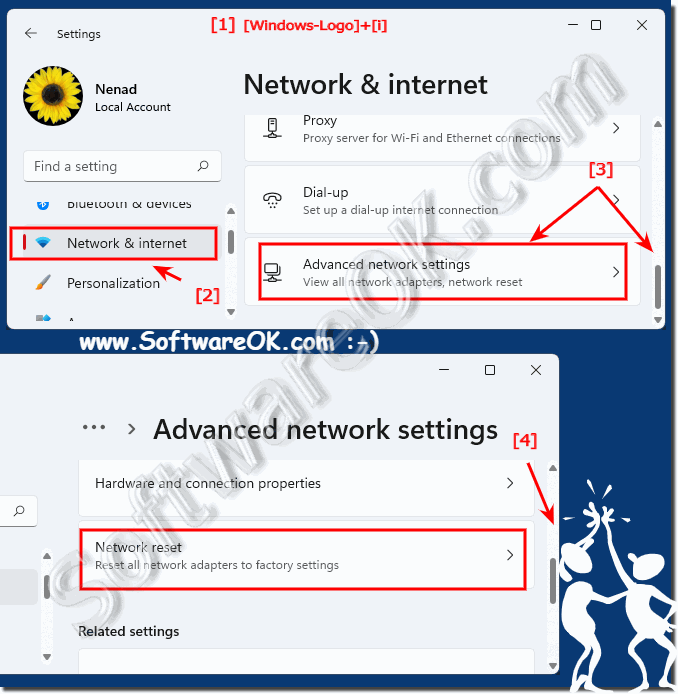 Resetting network adapters in Windows 11 via the network reset function!