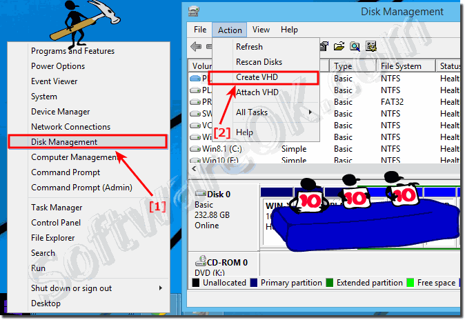 create a virtual hard disk on Windows 8.1 and 10!