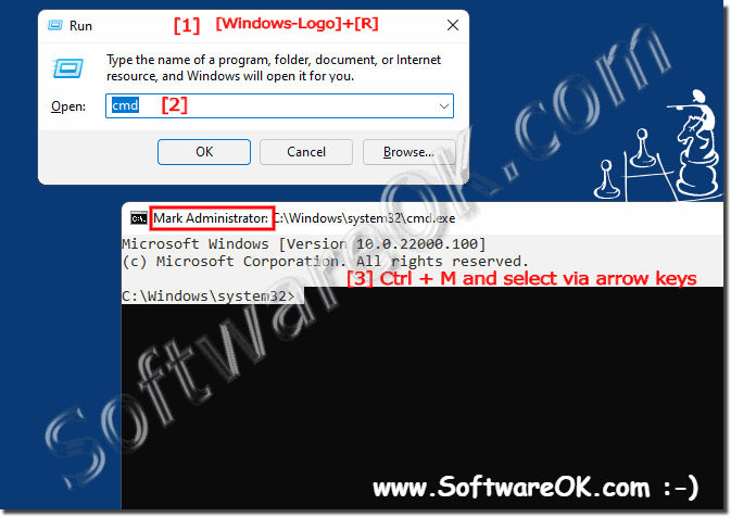 Keyboard shortcuts for the command prompt under Windows 11, 10, 8.1, ...!