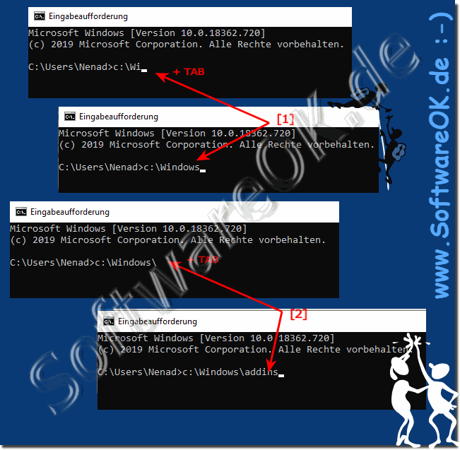 Use autocomplete in the command prompt and PowerShell!