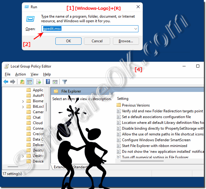 Open local group policies under Windows 11, 10, ...!