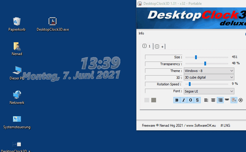 free for mac download DesktopClock3D 1.92