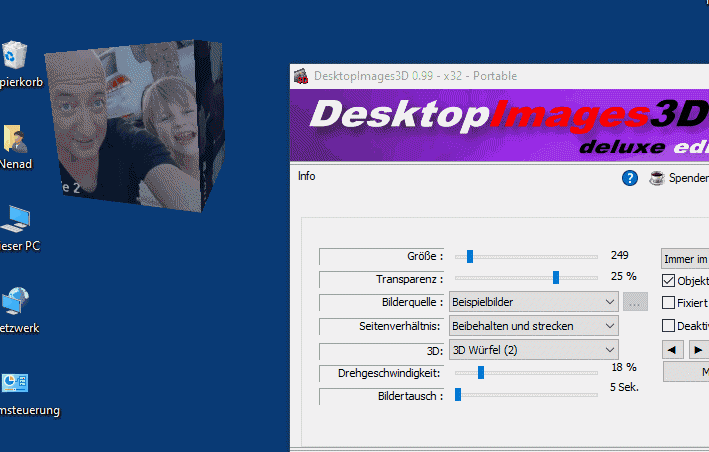 Use the 3D desktop picture tool on all MS Windows OS!