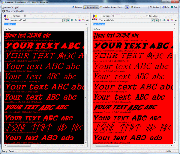 Compare Fonts TTF OTF on Windows!