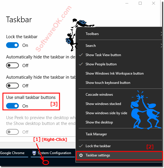 Windows-10 Small Icons in Taskbar!
