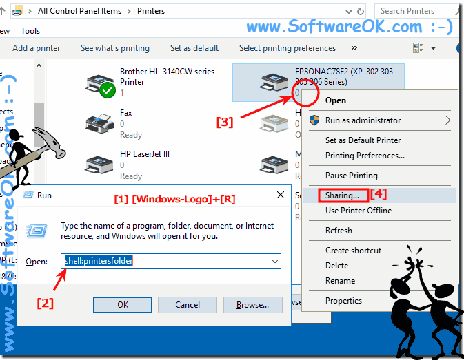 Share and add to share printers under Windows!