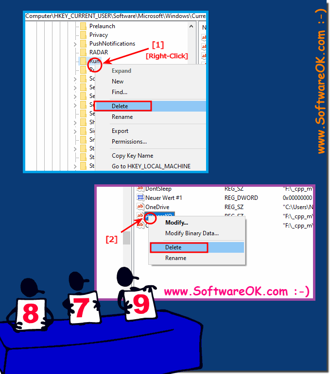 Delete registry values ​​and complete folders under Windows 10/11 ...
