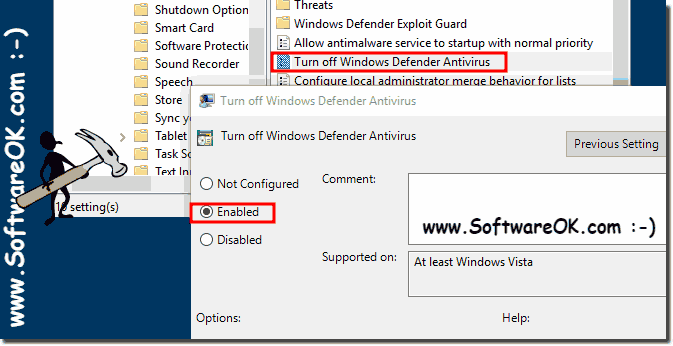 Permanently Turn off the Windows/10 Defender!