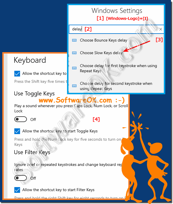 turn off keyboard clicks windows 10