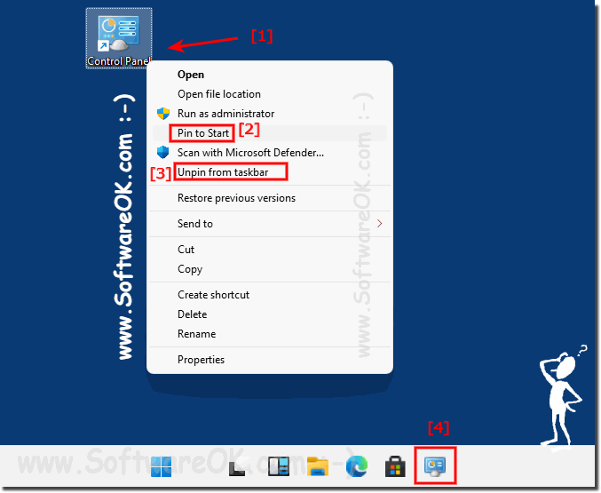 Windows 11 or 10 control panel in Task-Bar or Start!