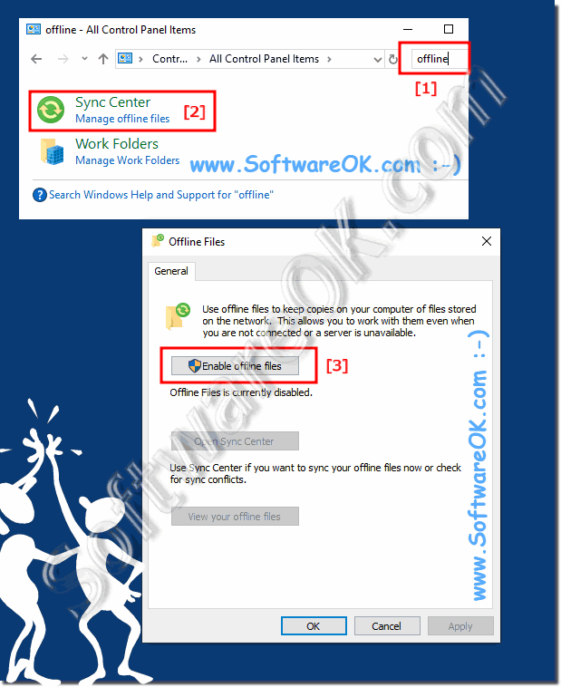 enable offline files windows 10
