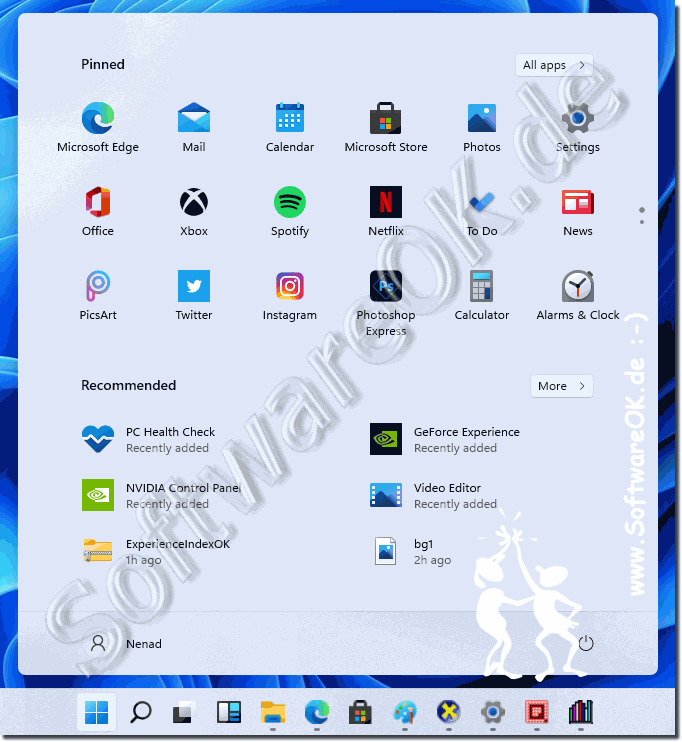 Microsoft's Windows 11 with a pleasant start menu!