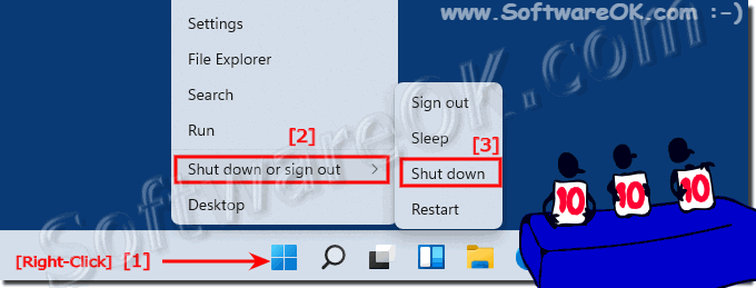 Turn off Windows 11 PC correctly via the Windows X menu!