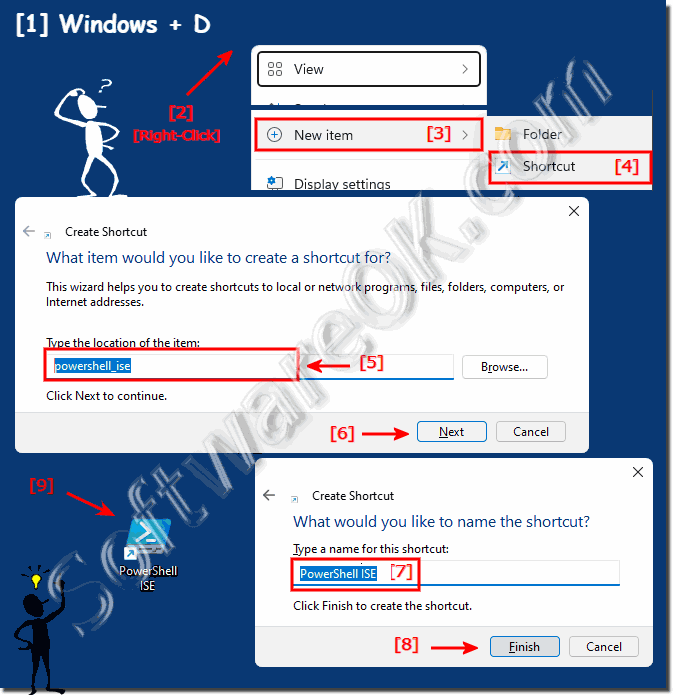 PowerShell ISE desktop shortcut under Windows 11!