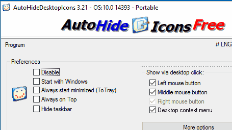 Auto Hide Desktop Icons Portable Win-App.