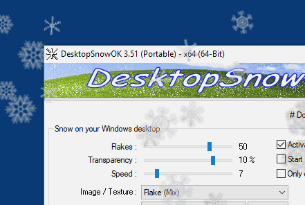 Magic snow flakes on your Windows Desktop