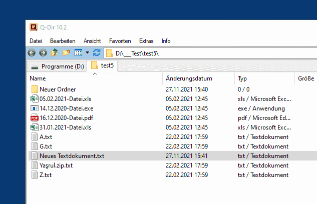 File sorting when renaming or new folder
