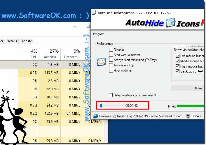 Adjustable timer for Desktop Icons on all MS Windows OS!