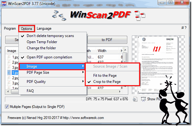 Picture ergo Scan: Fit to the Page or Crop to the PDF!