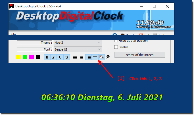 time display to appear right next to the date display!