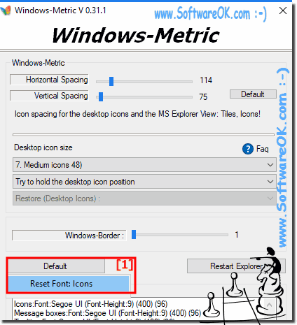 In Windows-Metric Default Reset Font: Icons