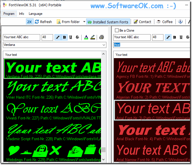 Fastest Font Preview possibility for Windows 10 and  8.1!