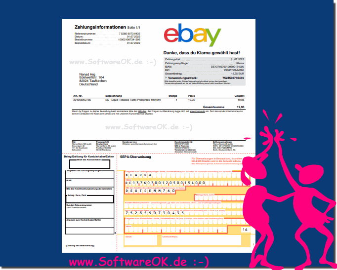 Mint Klarna Pay by direct debit eBay example!
