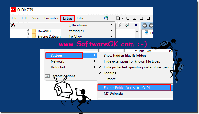 Give Quad Explorer access to folder protection under Windows 10!