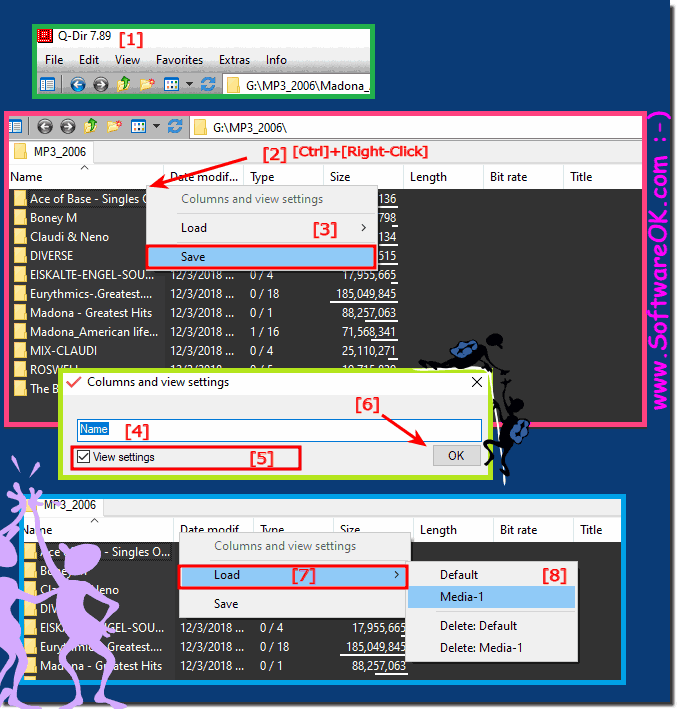 Save individual columns set and file explorer views under Windows!
