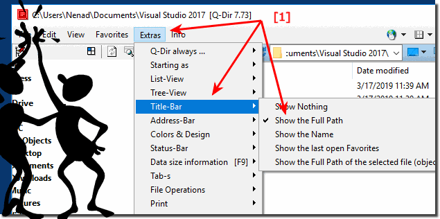 Show full folder path in Title Bar of Quad-Explorer for Windows!