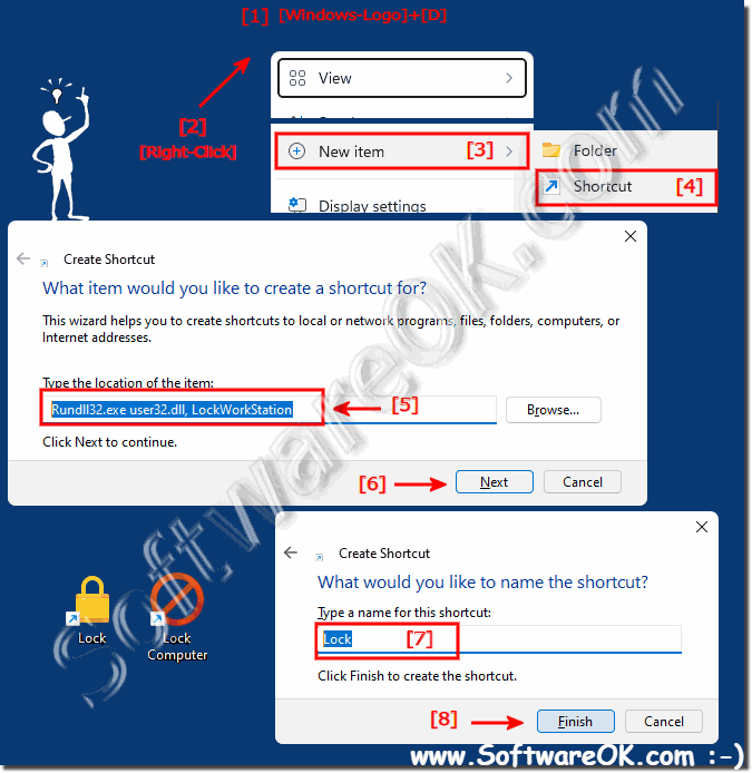Desktop Shortcut To Lock Your Windows 11 10 Etc Pc