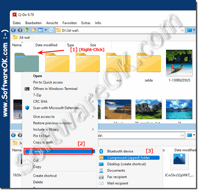 Folder to zip folder on Windows 11 as example!