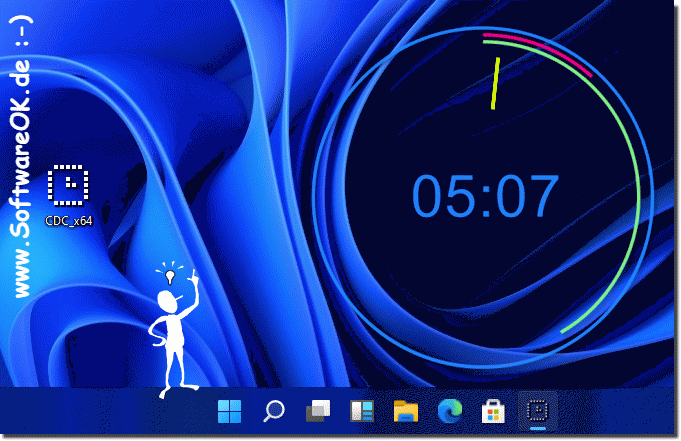 windows 10 minimal desktop clock