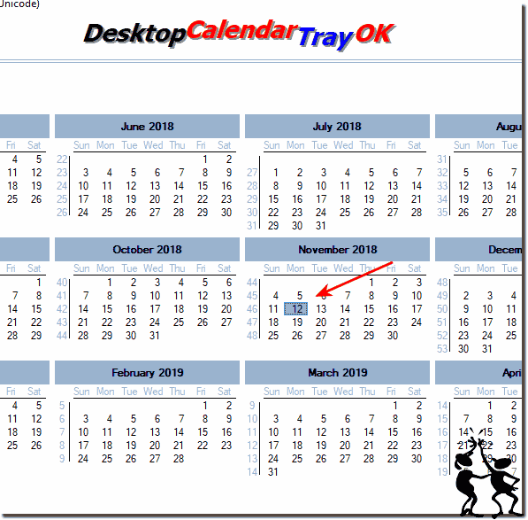 Desktop Calendar in Windows Tray and Today OK!