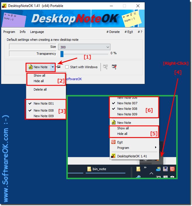 If close the desktop notes by mistake, restore the note!