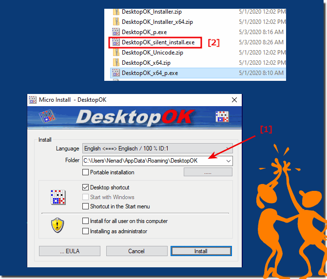 Distribute the DesktopOK software automatically in a school or s o in silent mode!