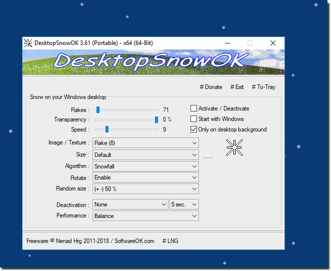 Snow on the desktop, who needs something like that!