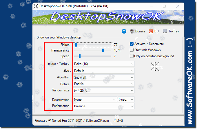 free DesktopSnowOK 6.24