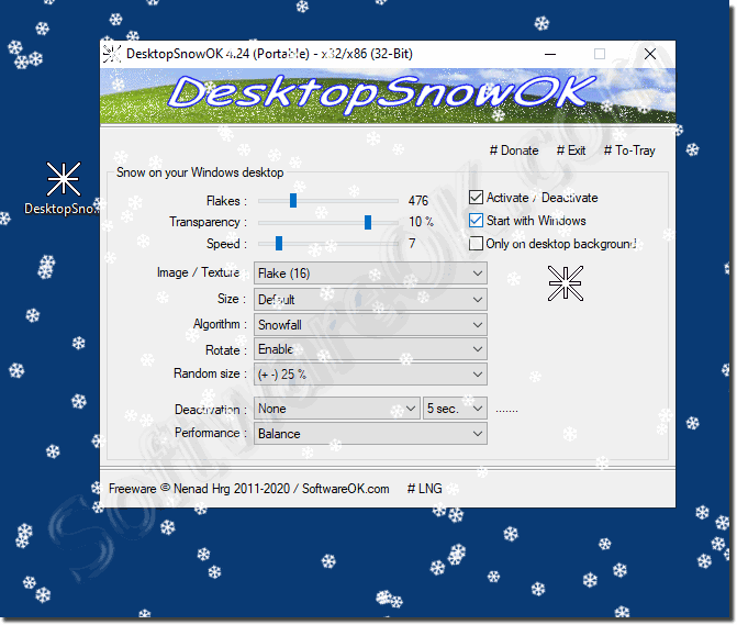 download the new version for windows DesktopSnowOK 6.24