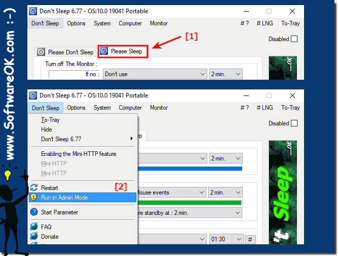 Why administrative rights to prevent sleep mode, standby?