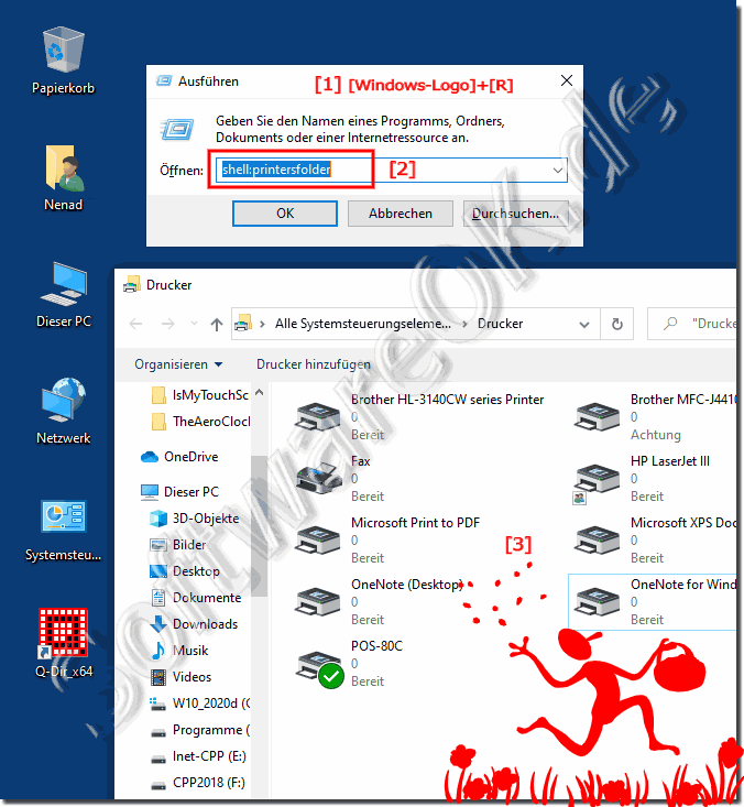 The printer folder shell:printersfolder!