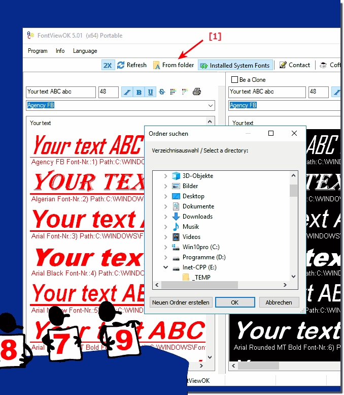  view (show) the not installed fonts