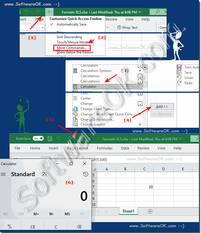 Add Calculator to Quick Access Toolbar in MS Office!