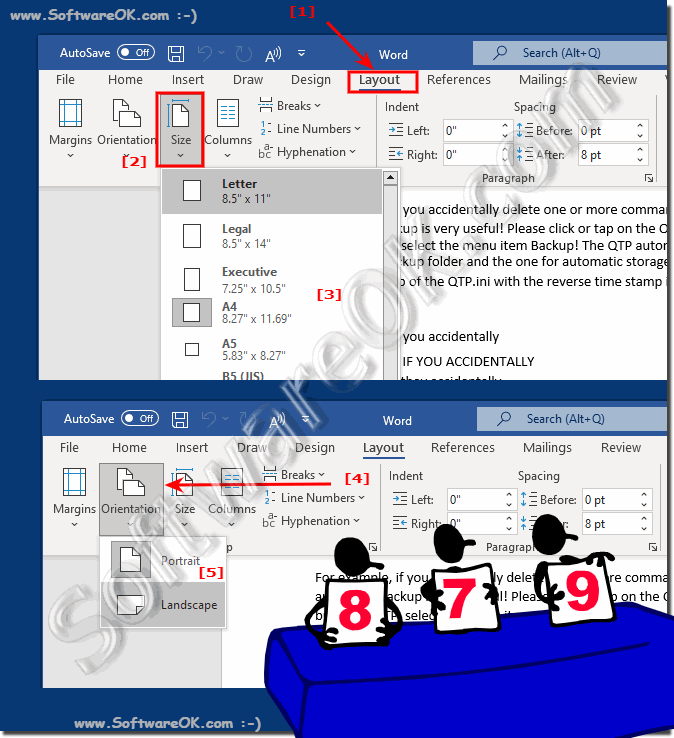 Change paper size and format in Microsoft Word!