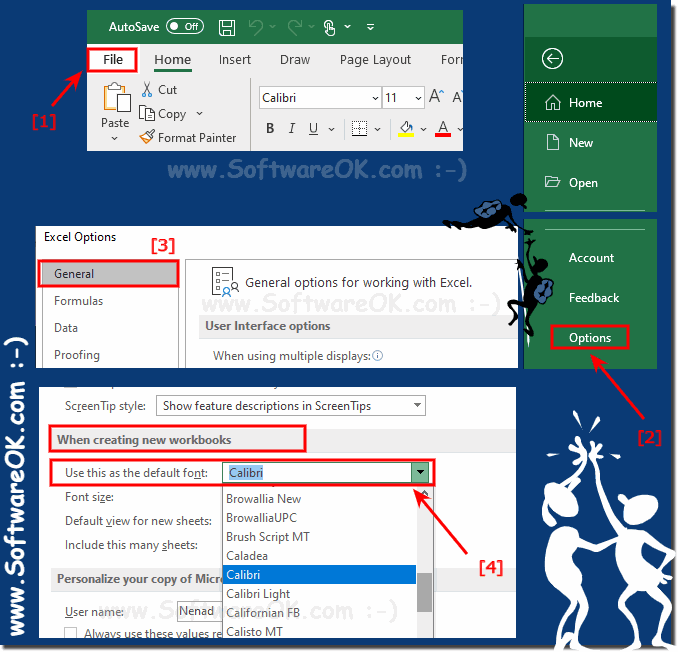 Change the default Excel font in Excel for Office 365!