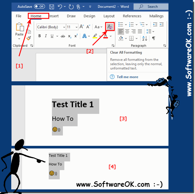 Clear text formatting in MS Office Word, Excel!