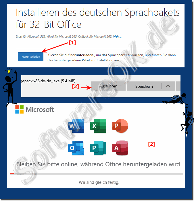 Microsoft Office installation German language packages, really fast!