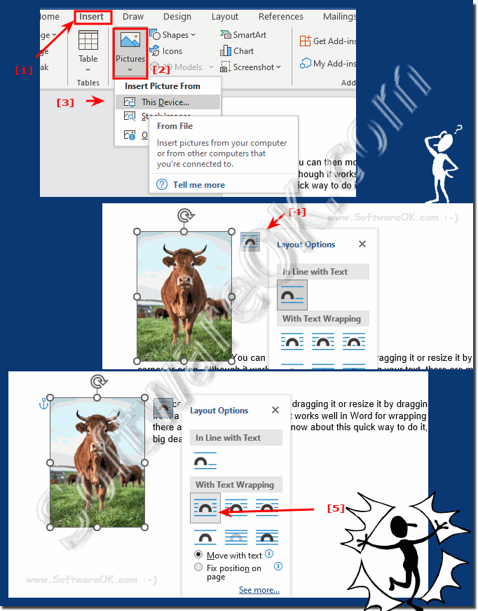 Realize text around an image in Microsoft Word!