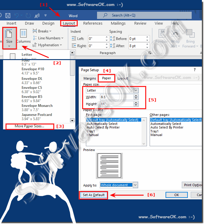 Set the default paper format for Word documents!