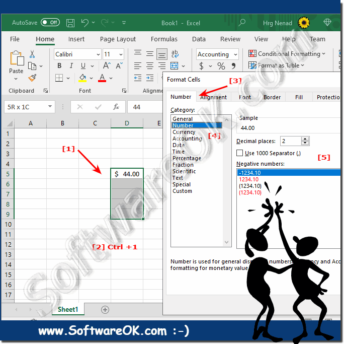 Use cell custom format in MS Excel!